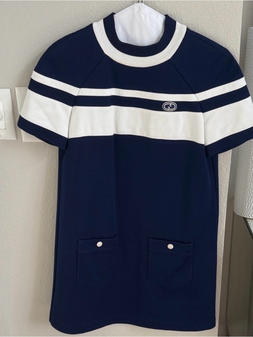 Gucci Navy and White Striped dress